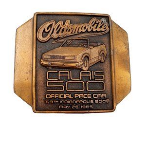 Oldsmobile Calais 500 Belt Buckle Vintage 1985 Indianapolis Official Pace Car